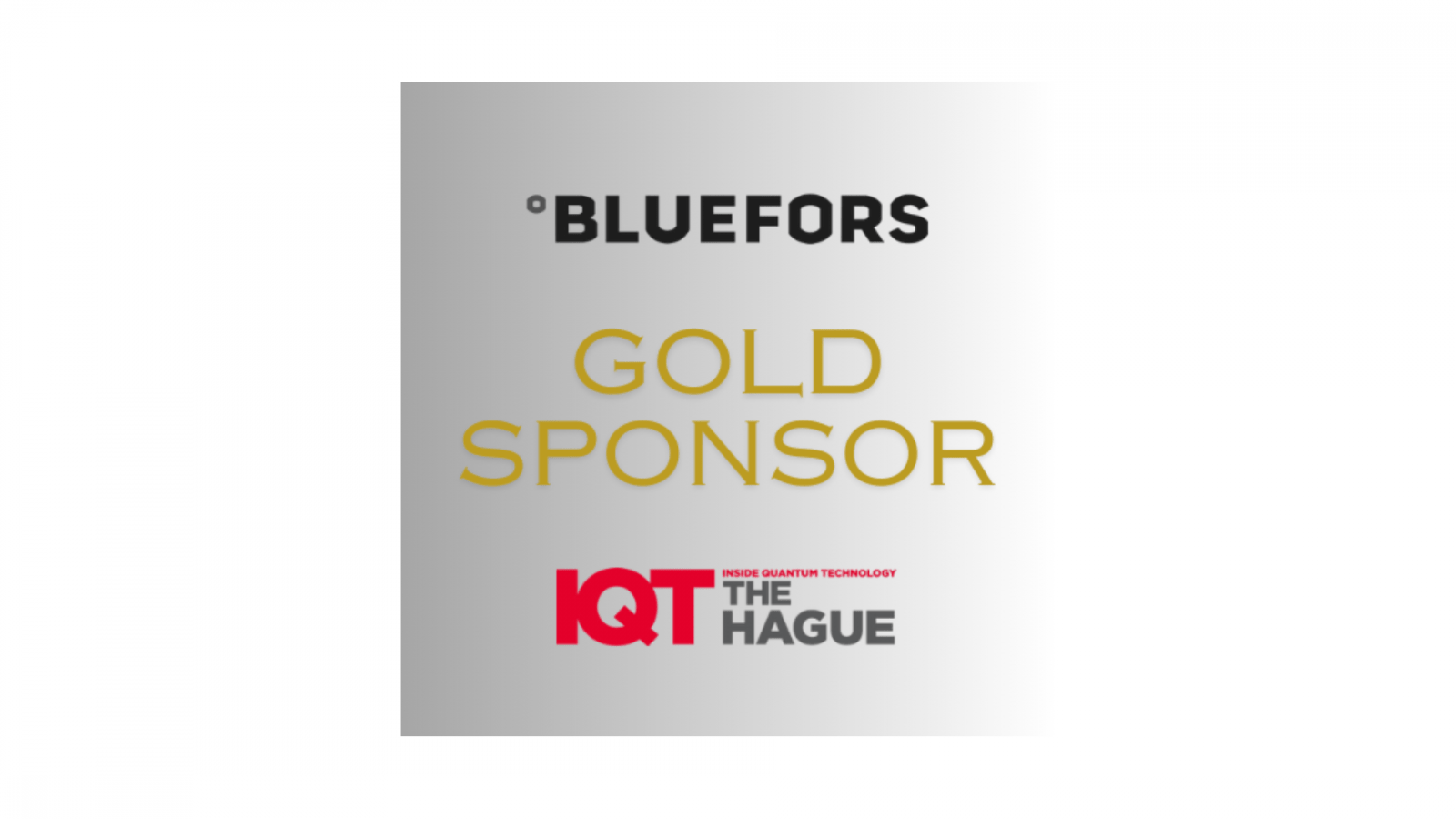 IQT the Hague Update: Bluefors is a Gold Sponsor